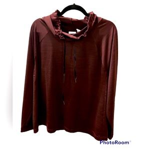 Amazing Athleisure burgundy pullover, lightweight with drawstring neckline
